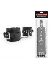 Черные наручники на металлических карабинах - Notabu - купить с доставкой в Архангельске