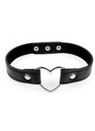 Черный ошейник с сердечком - Notabu - купить с доставкой в Архангельске