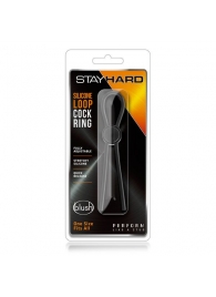 Черное силиконовое лассо на пенис SILICONE LOOP COCK RING - Blush Novelties - в Архангельске купить с доставкой
