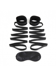 Чёрные манжеты для фиксации на кровати Bondage Bed Strap - Lux Fetish - купить с доставкой в Архангельске