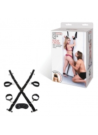 Чёрный набор для фиксации у двери - Lux Fetish - купить с доставкой в Архангельске