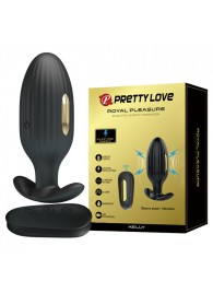 Черная анальная вибропробка с электростимуляцией и пультом ДУ Royal Pleasure - 9,2 см. - Baile - купить с доставкой в Архангельске