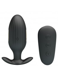Черная анальная вибропробка с электростимуляцией и пультом ДУ Royal Pleasure - 9,2 см. - Baile - купить с доставкой в Архангельске