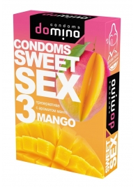 Презервативы для орального секса DOMINO Sweet Sex с ароматом манго - 3 шт. - Domino - купить с доставкой в Архангельске