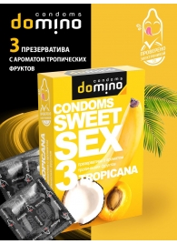 Презервативы для орального секса DOMINO Sweet Sex с ароматом тропических фруктов - 3 шт. - Domino - купить с доставкой в Архангельске
