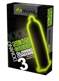 Презервативы DOMINO Neon Green со светящимся в темноте кончиком - 3 шт. - Domino - купить с доставкой в Архангельске
