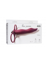 Бордовая вибронасадка для двойного проникновения Flirtini - 15,9 см. - Lola Games - купить с доставкой в Архангельске