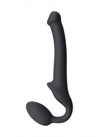Черный безремневой страпон Silicone Bendable Strap-On S - Strap-on-me - купить с доставкой в Архангельске