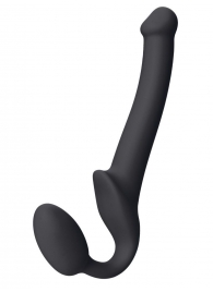 Черный безремневой страпон Silicone Bendable Strap-On S - Strap-on-me - купить с доставкой в Архангельске