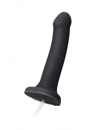 Черный фаллос с имитацией эякуляции Silicon Cum Dildo L - 19,6 см. - Strap-on-me - купить с доставкой в Архангельске