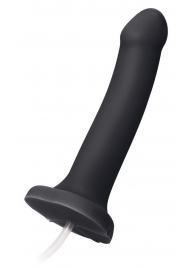 Черный фаллос с имитацией эякуляции Silicon Cum Dildo L - 19,6 см. - Strap-on-me - купить с доставкой в Архангельске