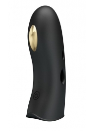 Черная вибронасадка на палец с электростимуляцией Marico - Baile - купить с доставкой в Архангельске