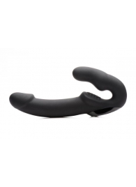 Черный безремневой страпон Urge Silicone Strap On с пультом ДУ - 24 см. - XR Brands - купить с доставкой в Архангельске