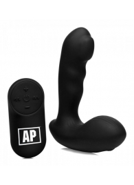 Черный стимулятор простаты Alpha-Pro 7X P-Milker Silicone Prostate Stimulator with Milking Bead - XR Brands - в Архангельске купить с доставкой