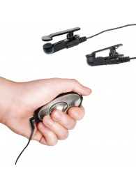 Черные электрические зажимы для сосков Shock Therapy Nipple Clamps - Pipedream - купить с доставкой в Архангельске