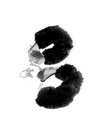 Металлические наручники Furry Love Cuffs с черным мехом - Pipedream - купить с доставкой в Архангельске