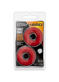 Набор из 2 красных эрекционных колец DONUT RINGS OVERSIZED - Blush Novelties - в Архангельске купить с доставкой