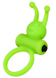Зеленое эрекционное виброкольцо на пенис Cock Ring - A-toys - в Архангельске купить с доставкой