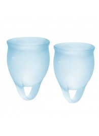 Набор голубых менструальных чаш Feel confident Menstrual Cup - Satisfyer - купить с доставкой в Архангельске
