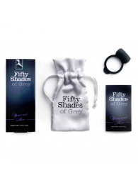 Темно-серое эрекционное кольцо Vibrating Love Ring с вибрацией - Fifty Shades of Grey - в Архангельске купить с доставкой