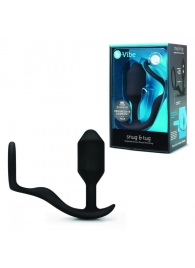 Черное эрекционное кольцо с анальным плагом Snug   Tug - b-Vibe - в Архангельске купить с доставкой