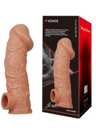 Телесная насадка на фаллос с отверстием для мошонки EXTREME SLEEVE - 17,6 см. - KOKOS - в Архангельске купить с доставкой