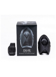 Темно-серый инновационный мужской осциллятор PULSE SOLO LUX с пультом ДУ - Hot Octopuss - в Архангельске купить с доставкой