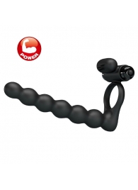 Черная насадка для двойной стимуляции Hercules Penis Sheath III - 15,3 см. - Baile - купить с доставкой в Архангельске