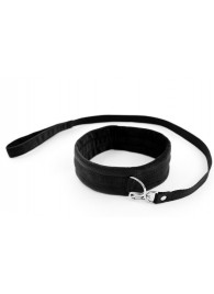 Черный ошейник My Rules с поводком - БДСМ Арсенал - купить с доставкой в Архангельске
