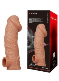Телесная насадка на фаллос с фиксацией мошонки EXTREME SLEEVE - 15,6 см. - KOKOS - в Архангельске купить с доставкой