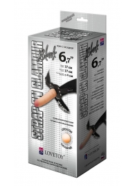 Пояс-трусики с насадкой Glamour - 17 см. - LOVETOY (А-Полимер) - купить с доставкой в Архангельске