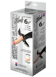 Пояс-трусики с насадкой Glamour - 17 см. - LOVETOY (А-Полимер) - купить с доставкой в Архангельске