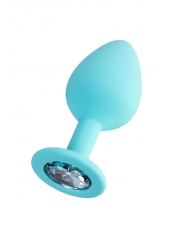 Мятная анальная втулка Brilliant с прозрачным кристаллом - 8 см. - ToyFa - купить с доставкой в Архангельске