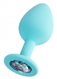 Мятная анальная втулка Brilliant с прозрачным кристаллом - 8 см. - ToyFa - купить с доставкой в Архангельске