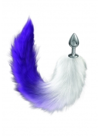 Серебристая анальная пробка с фиолетовым хвостом Galaxy - Lola Games - купить с доставкой в Архангельске