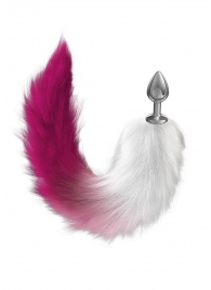 Серебристая анальная пробка с розовым хвостом Starlit - Lola Games - купить с доставкой в Архангельске
