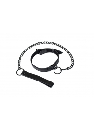 Черный ошейник Sin с поводком - Lola Games - купить с доставкой в Архангельске