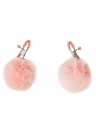 Зажимы на соски Angelic с розовыми меховыми шариками - Lola Games - купить с доставкой в Архангельске