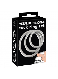 Набор из 3 эрекционных колец под металл Metallic Silicone Cock Ring Set - Orion - в Архангельске купить с доставкой