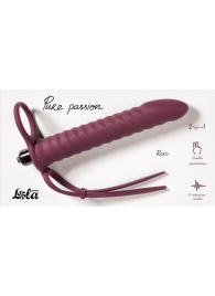 Бордовая вибронасадка для двойного проникновения Rori - 17 см. - Lola Games - купить с доставкой в Архангельске