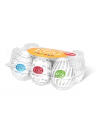 Набор из 6 мастурбаторов Tenga EGG Easy Beat с различным рельефом - Tenga - в Архангельске купить с доставкой