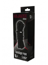 Черная веревка для шибари DELUXE BONDAGE ROPE - 5 м. - Dream Toys - купить с доставкой в Архангельске