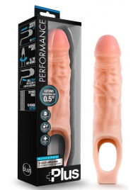 Телесный реалистичный фаллоудлинитель 9 Inch Silicone Cock Sheath Penis Extender - 22,86 см. - Blush Novelties - в Архангельске купить с доставкой