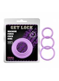 Набор из 3 сиреневых эрекционных колец Magnum Force Cock Ring - Chisa - в Архангельске купить с доставкой