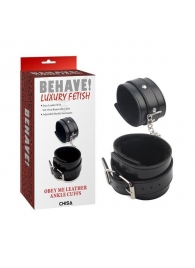 Черные оковы на ноги Obey Me Leather Ankle Cuffs - Chisa - купить с доставкой в Архангельске
