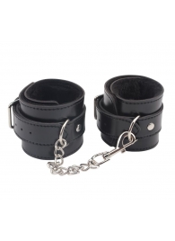 Черные оковы на ноги Obey Me Leather Ankle Cuffs - Chisa - купить с доставкой в Архангельске