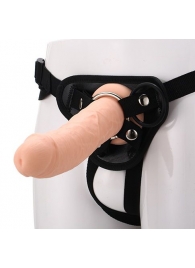 Черные трусики с телесной насадкой STRAP ON REAL DILDO - 21 см. - Dream Toys - купить с доставкой в Архангельске