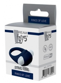 Гладкое синее эрекционное виброкольцо STIMU RING - Dream Toys - в Архангельске купить с доставкой