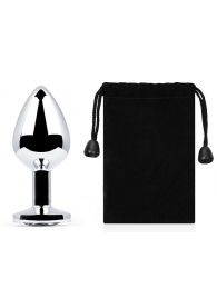 Серебристая анальная пробка с прозрачным стразом - 7,2 см. - Anal Jewelry Plug - купить с доставкой в Архангельске