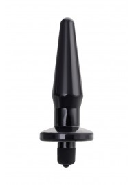 Черная анальная втулка Lacerta с вибрацией - 12,1 см. - POPO Pleasure